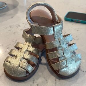 UGG Gold Sandals with Closed-Toe Design and Ankle Strap